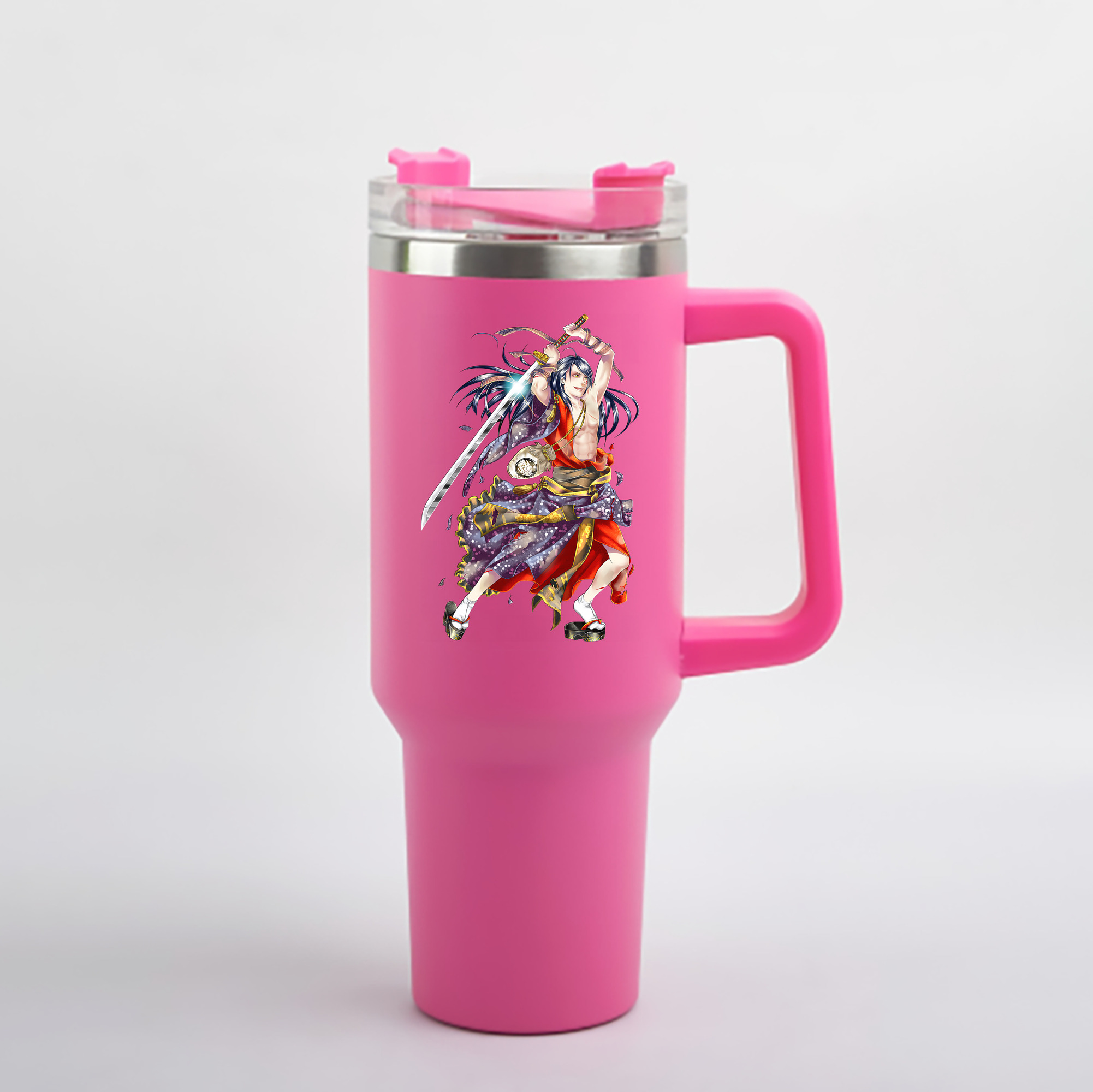 （画像用） 刀剣乱舞 Touken Ranbu 1200mL車用タンブラー - クリスタルステッカー（プラスチックストロー付き）